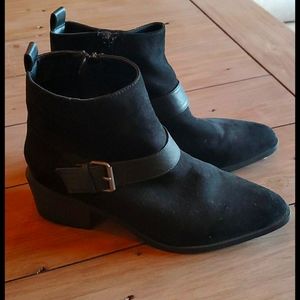 Black Sueded Booties Size 8